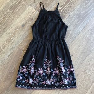 New black dress with pretty embroidered flowers